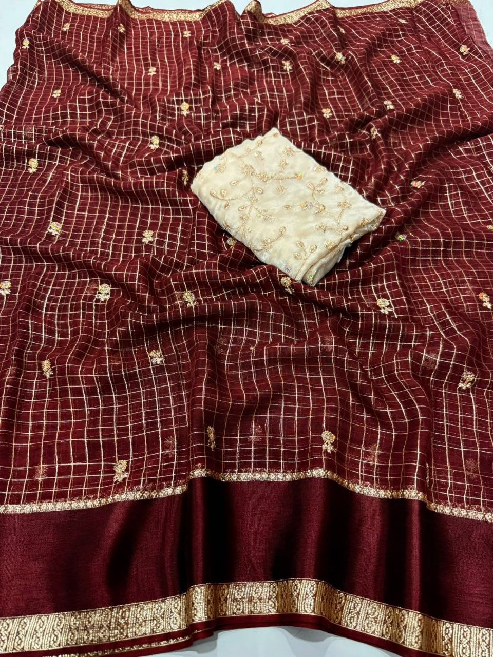 Viscose Georgette Sequence Full Worked Saree