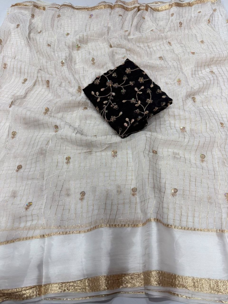 Viscose Georgette Sequence Full Worked Saree