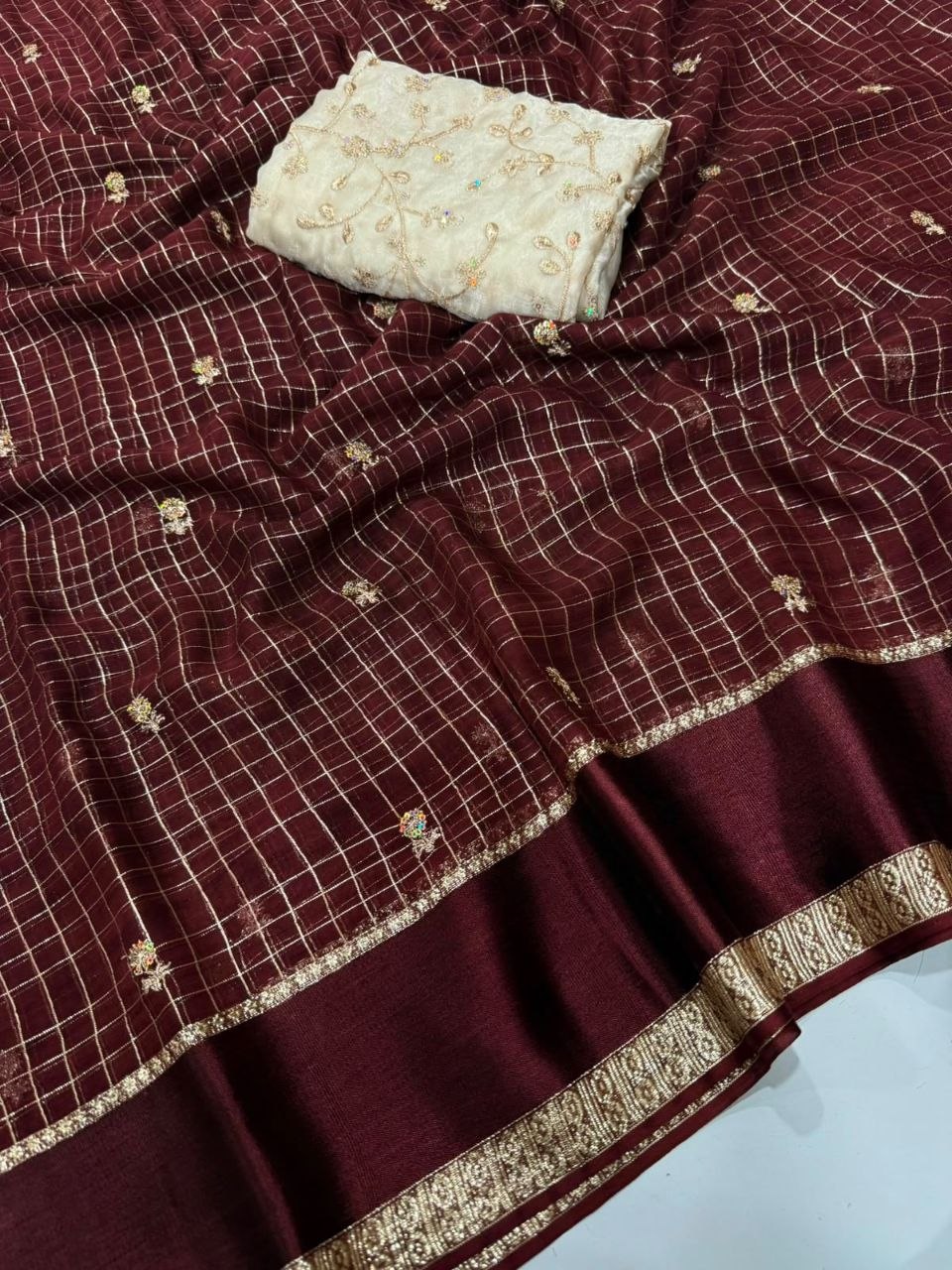 Viscose Georgette Sequence Full Worked Saree