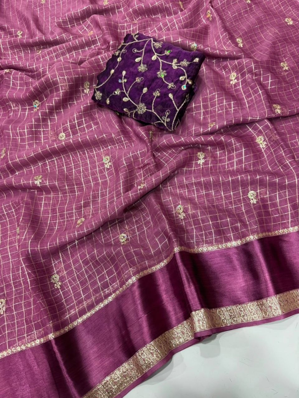 Viscose Georgette Sequence Full Worked Saree