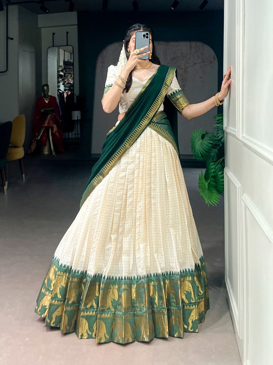 Elegant poly cotton lehengas crafted to bring comfort, grace, and festive charm to your special occasions