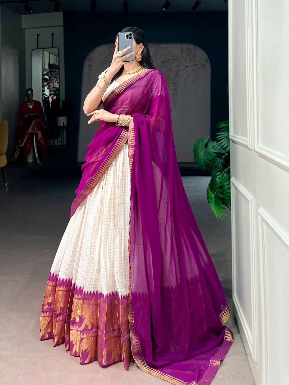 Elegant poly cotton lehengas crafted to bring comfort, grace, and festive charm to your special occasions