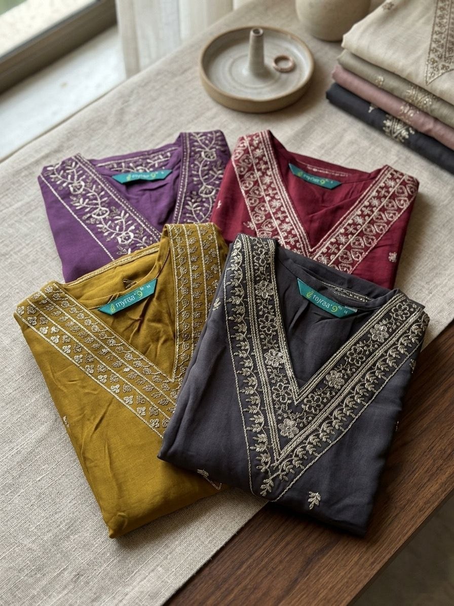 Premium viscose Gaji silk  Stunning 3-piece kurti set