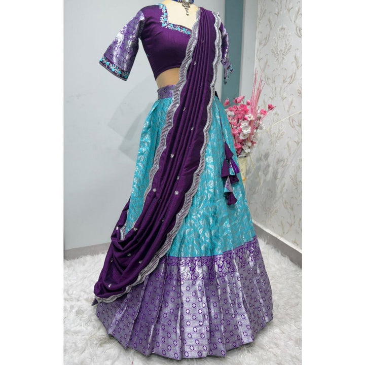 Designer kanjivaram Silk Half Saree