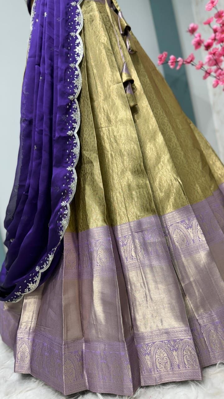 Premium Quality Pure Kanjivaram Silk Half Sarees