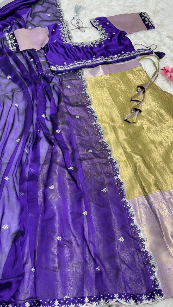 Premium Quality Pure Kanjivaram Silk Half Sarees