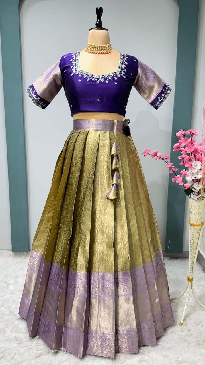 Premium Quality Pure Kanjivaram Silk Half Sarees