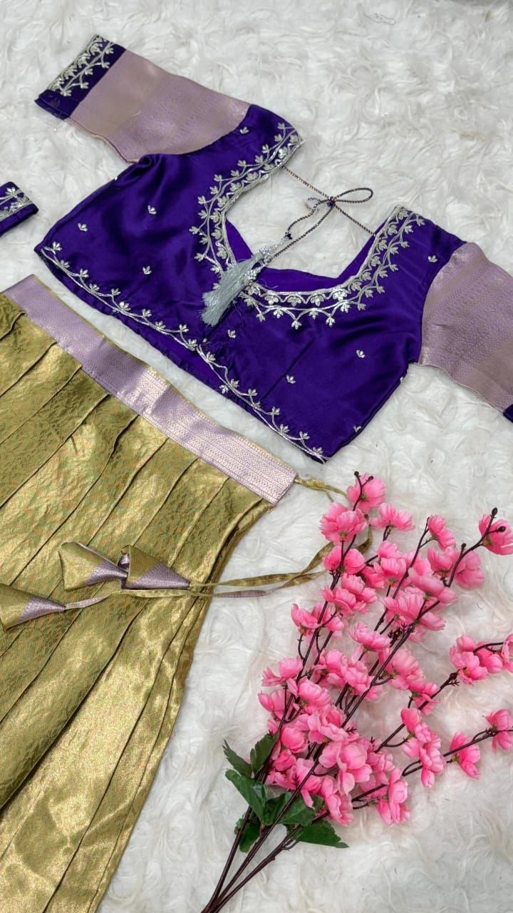 Premium Quality Pure Kanjivaram Silk Half Sarees