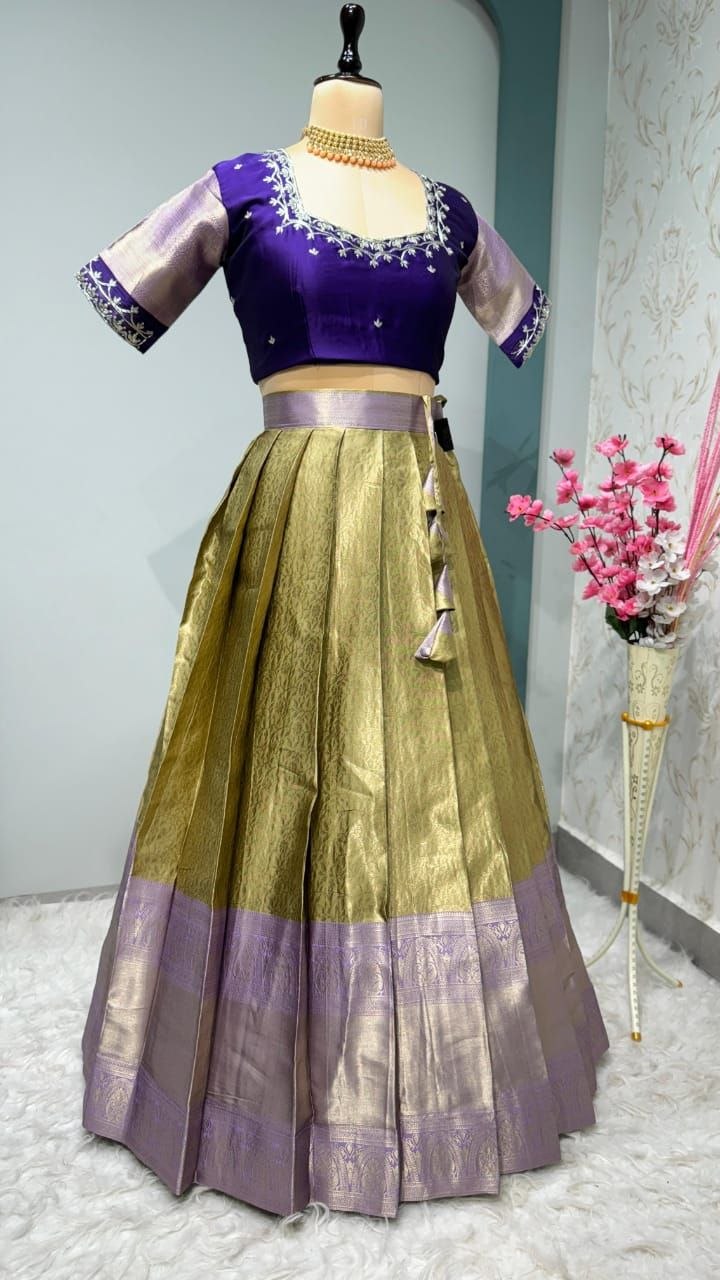 Premium Quality Pure Kanjivaram Silk Half Sarees