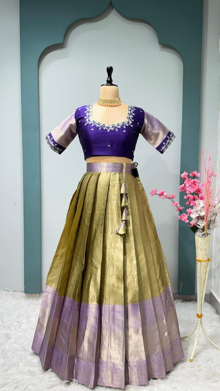 Premium Quality Pure Kanjivaram Silk Half Sarees
