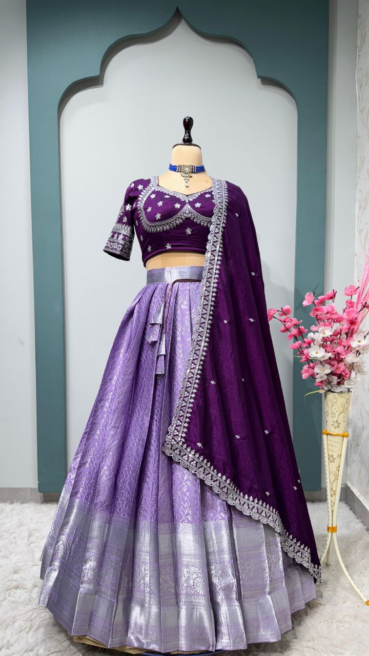 Premium Quality Pure Kanjivaram Silk Half Saree