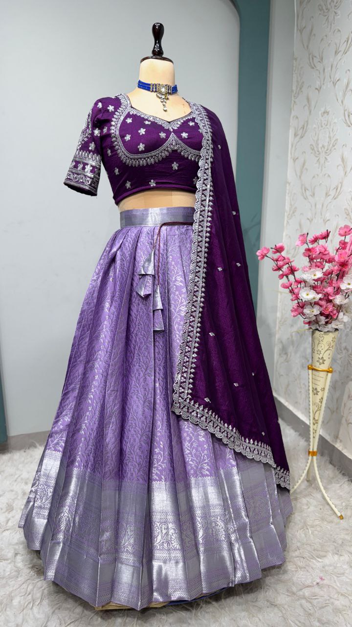 Premium Quality Pure Kanjivaram Silk Half Saree