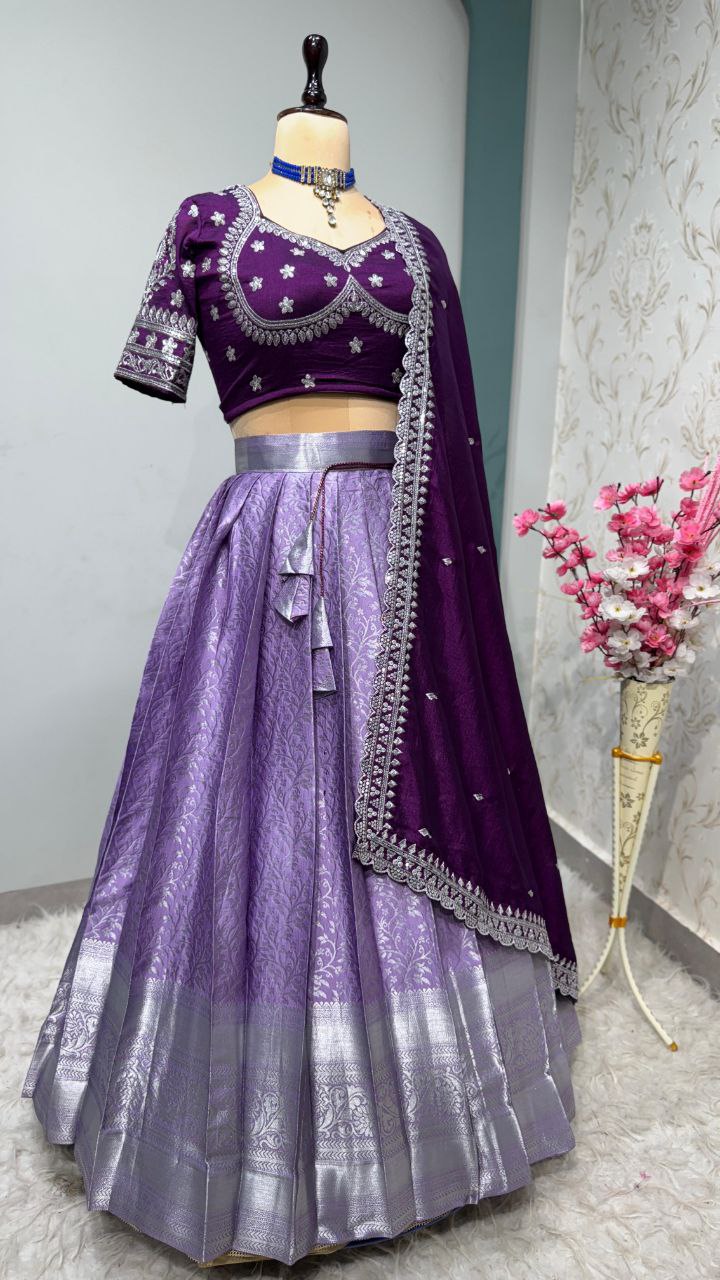 Premium Quality Pure Kanjivaram Silk Half Saree