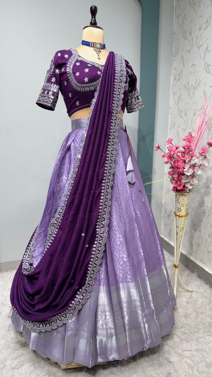 Premium Quality Pure Kanjivaram Silk Half Saree