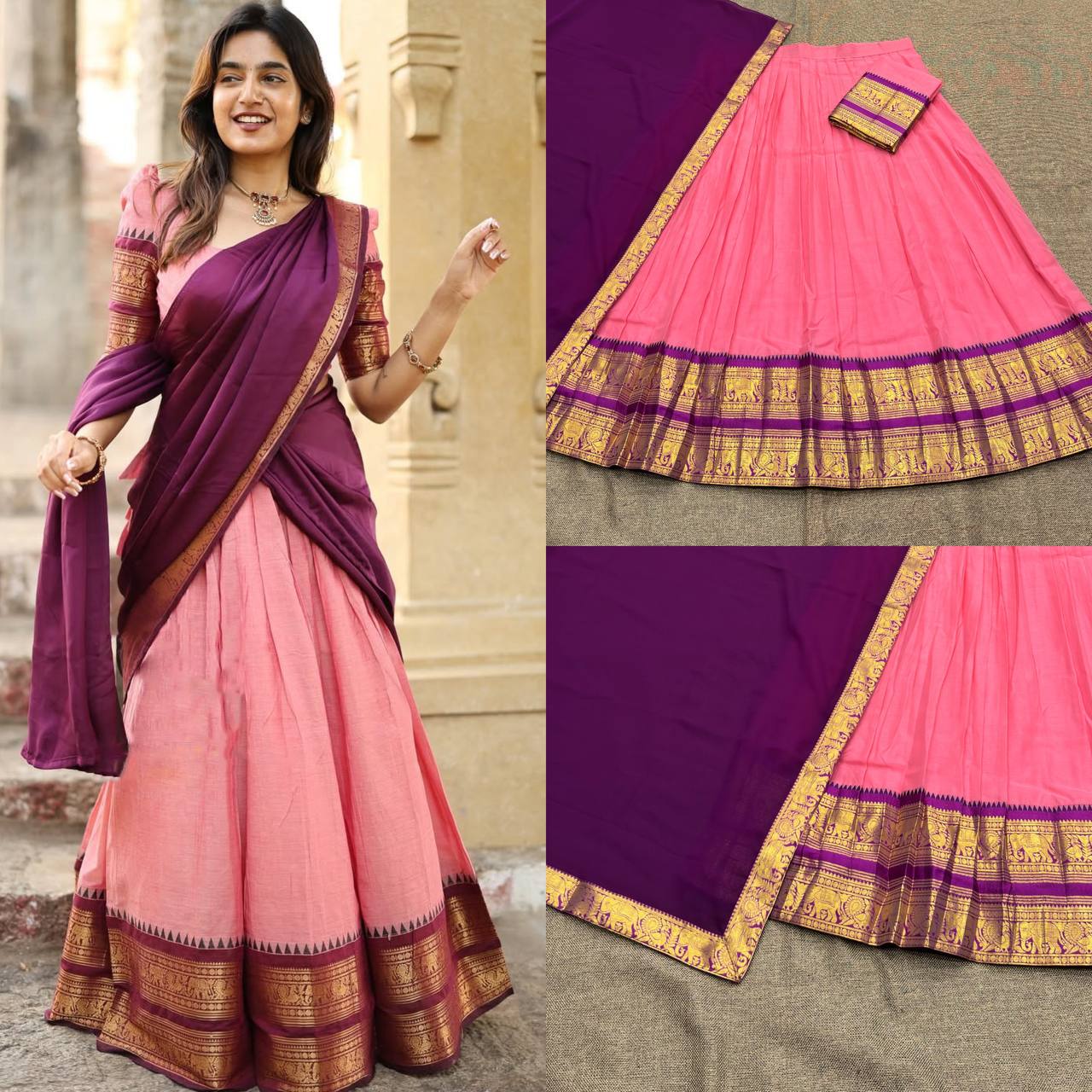 South-style Kanjivaram silk lehenga