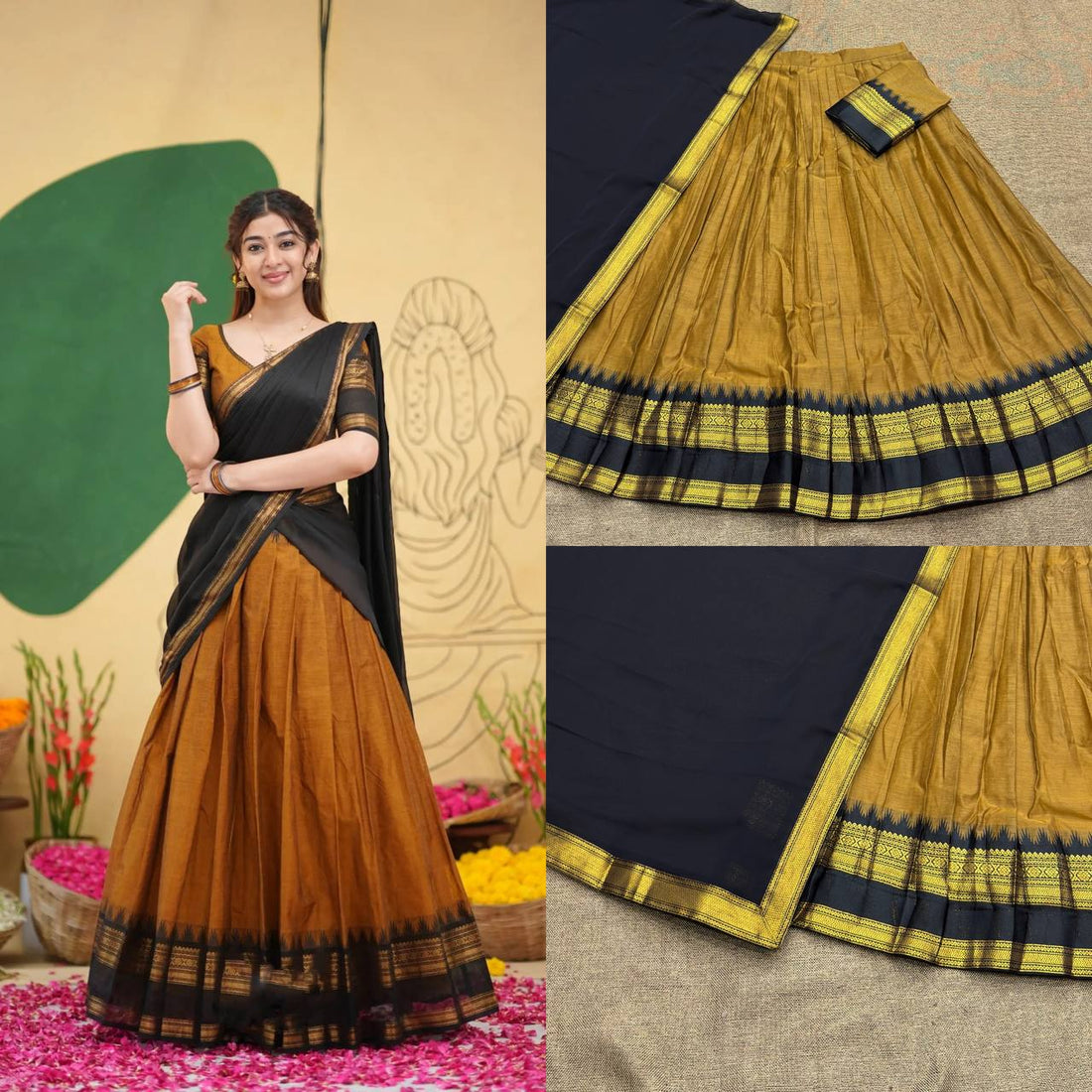 South-style Kanjivaram silk lehenga
