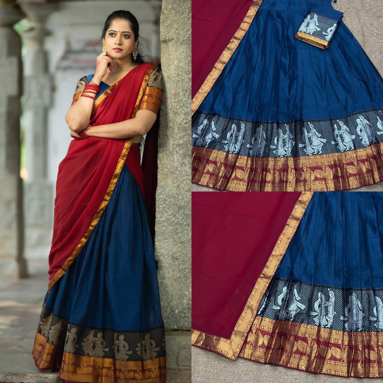 South-style Kanjivaram silk lehenga