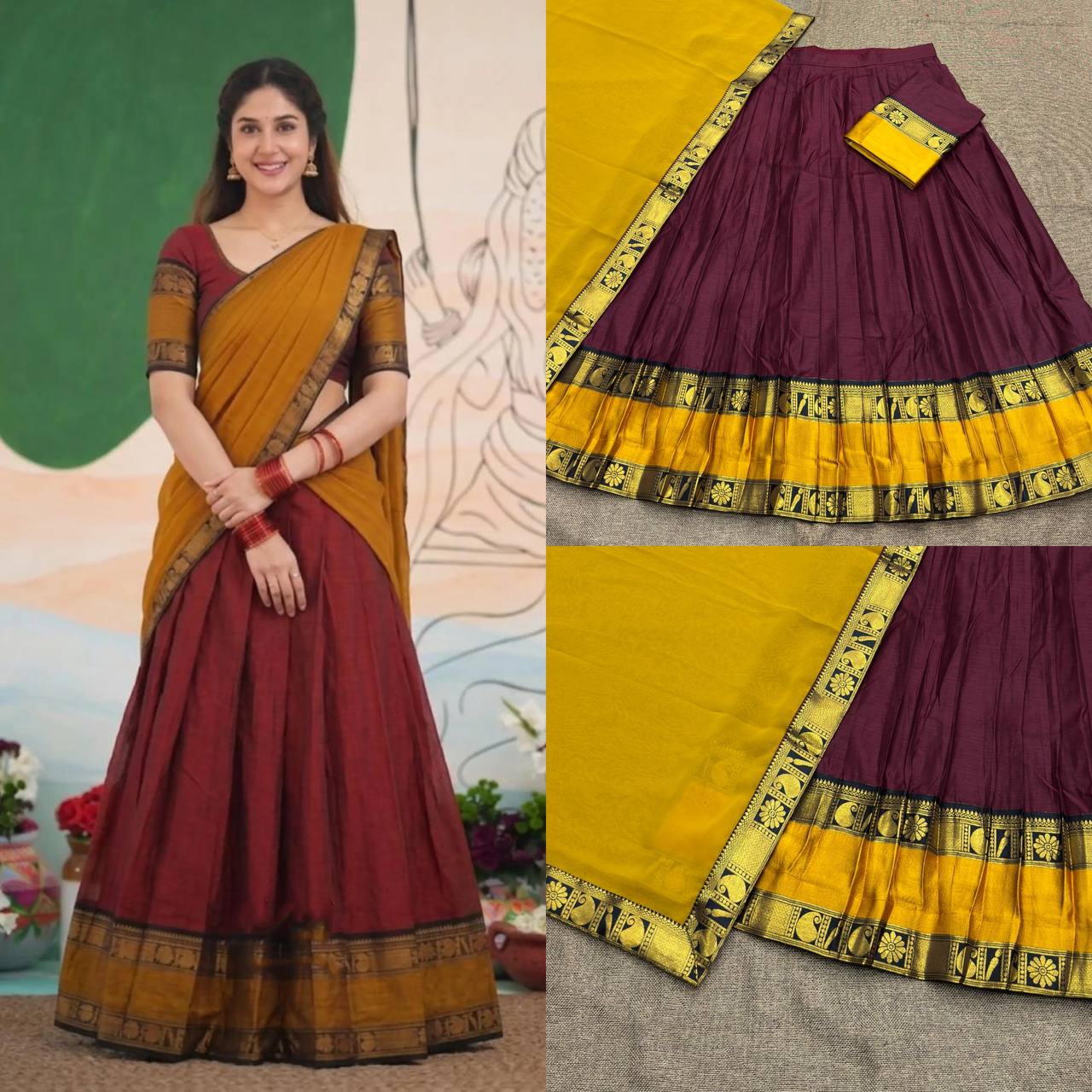 South-style Kanjivaram silk lehenga