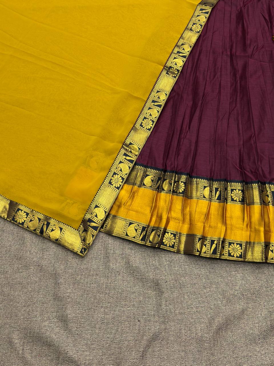 South-style Kanjivaram silk lehenga