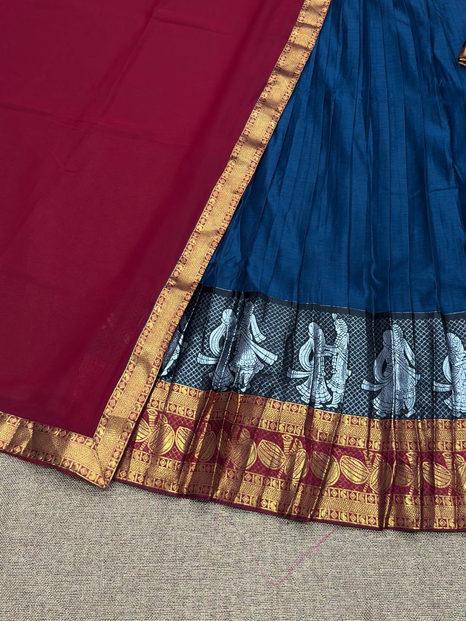 South-style Kanjivaram silk lehenga