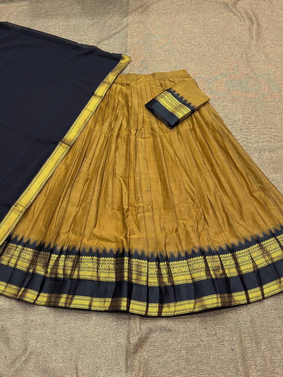 South-style Kanjivaram silk lehenga