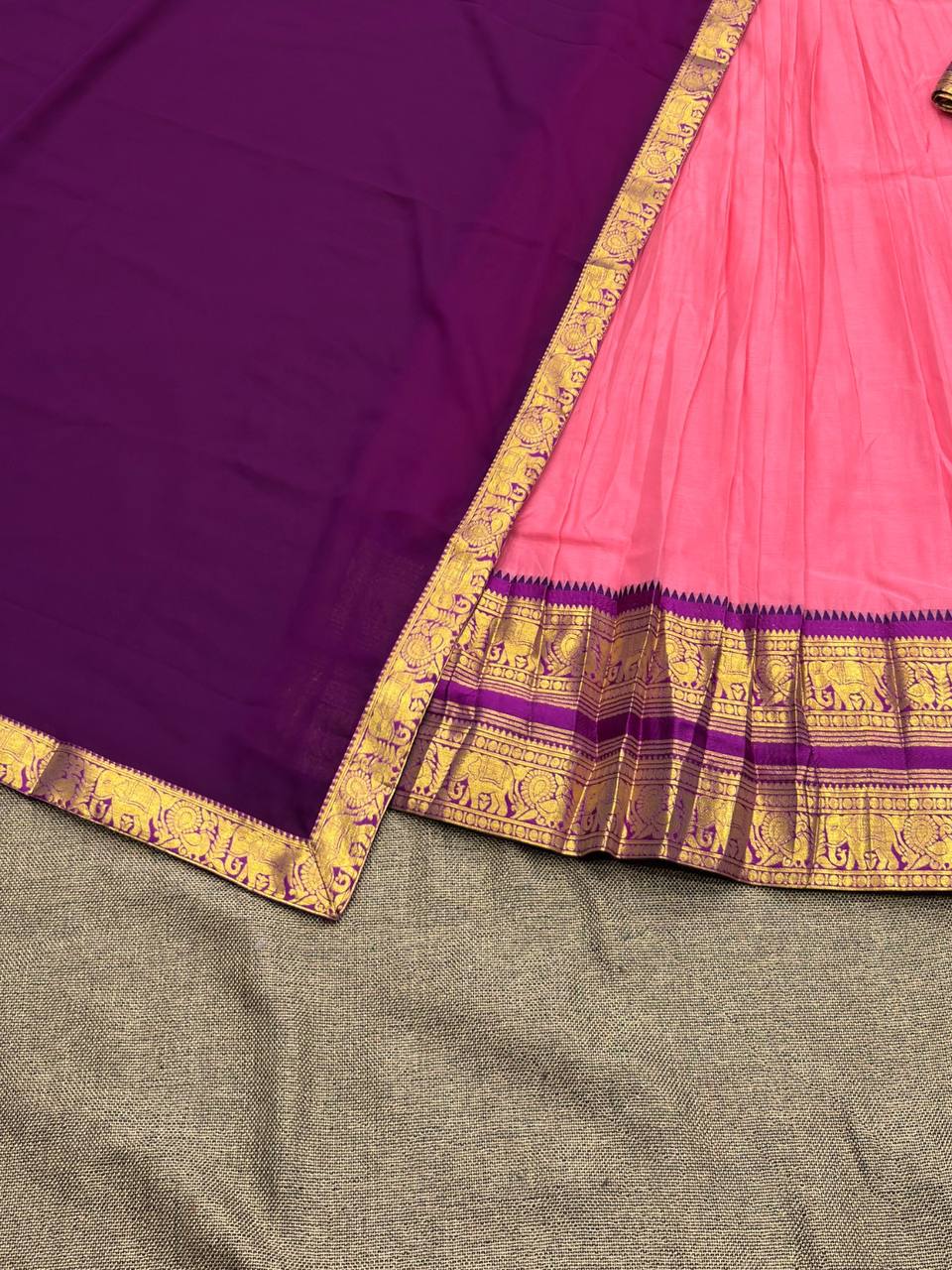 South-style Kanjivaram silk lehenga