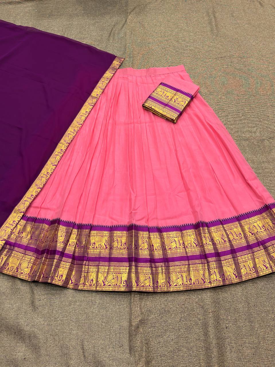 South-style Kanjivaram silk lehenga