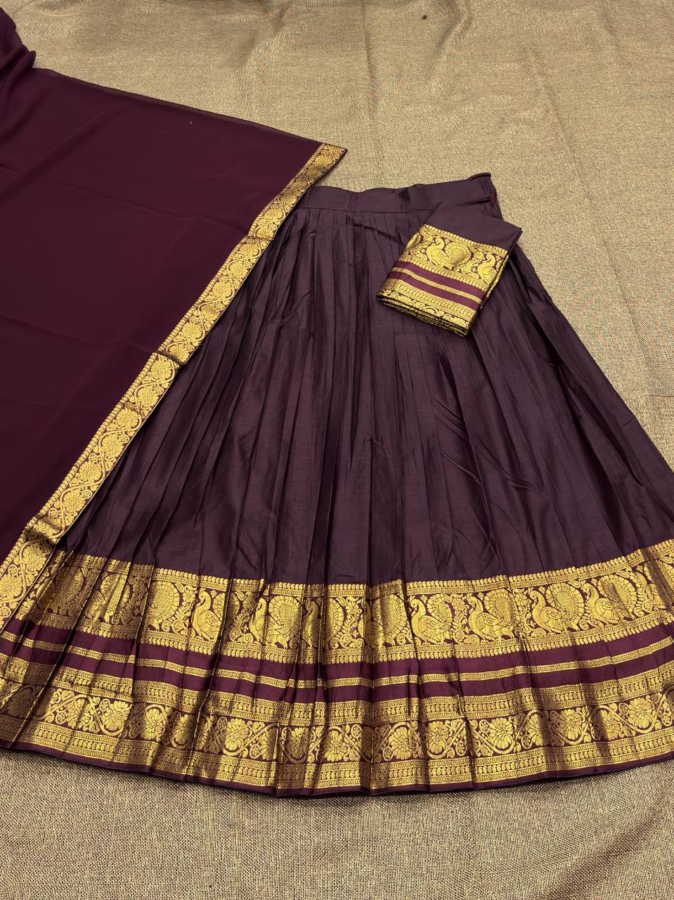 South-style Kanjivaram silk lehenga