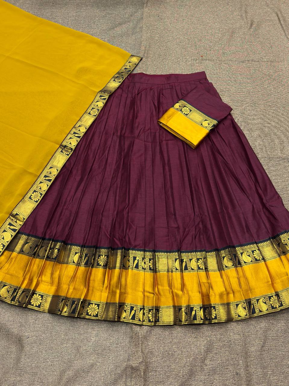 South-style Kanjivaram silk lehenga