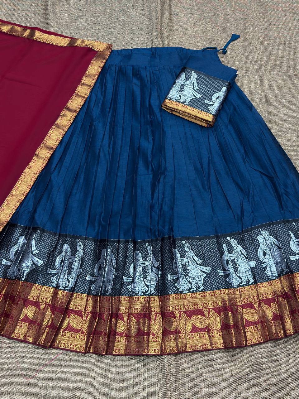 South-style Kanjivaram silk lehenga