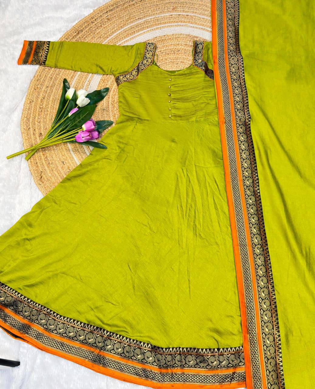 Traditional Anarkali Gown & Duppata