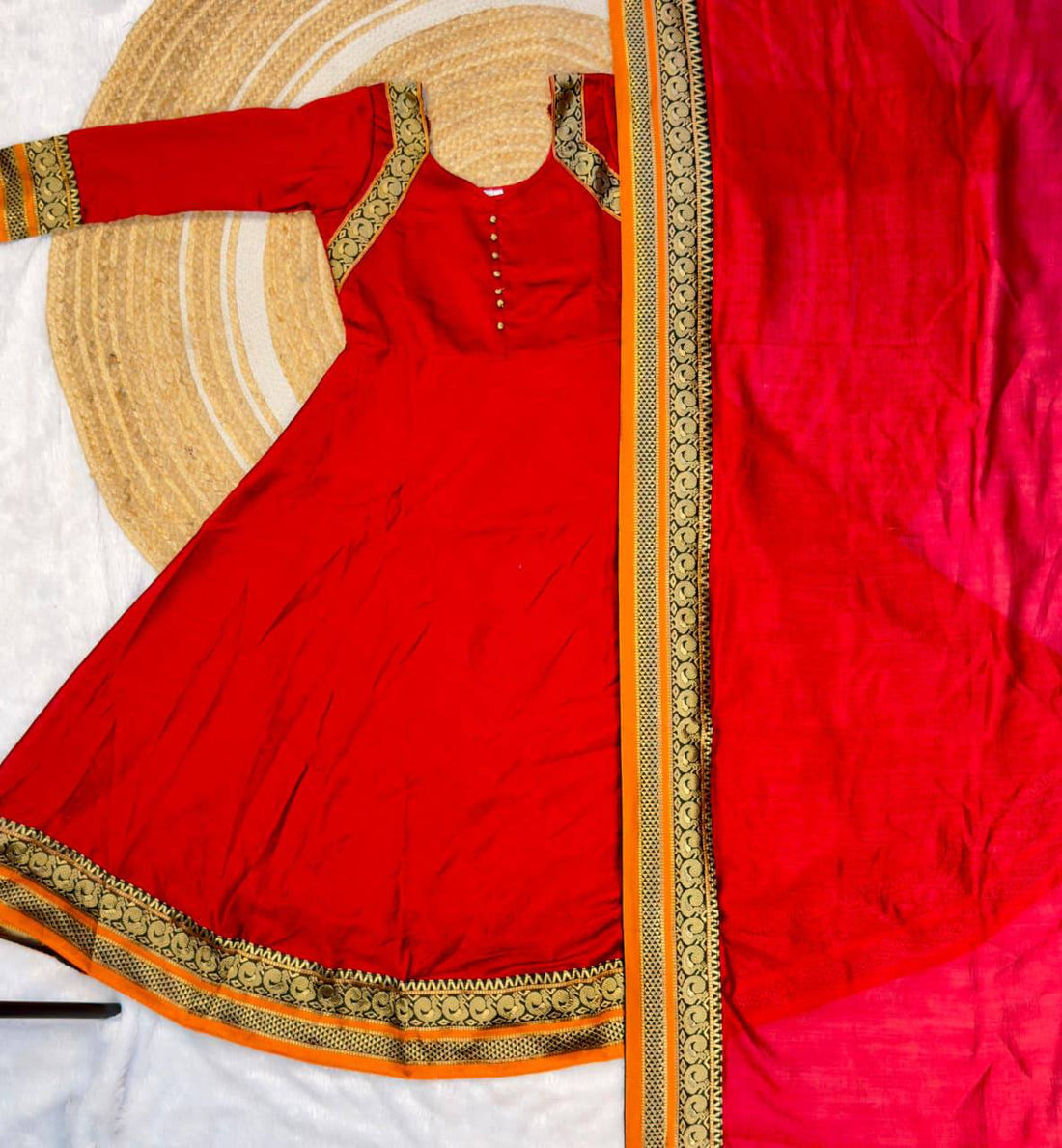 Traditional Anarkali Gown & Duppata