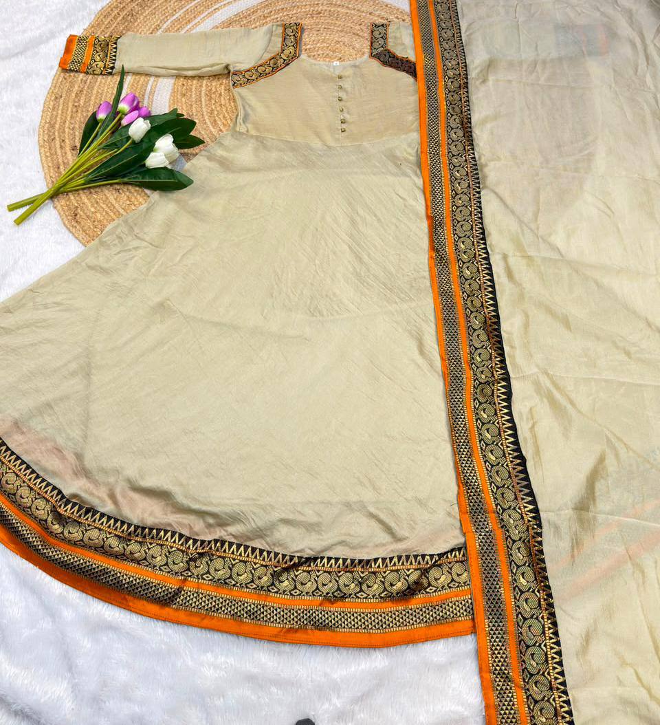 Traditional Anarkali Gown & Duppata