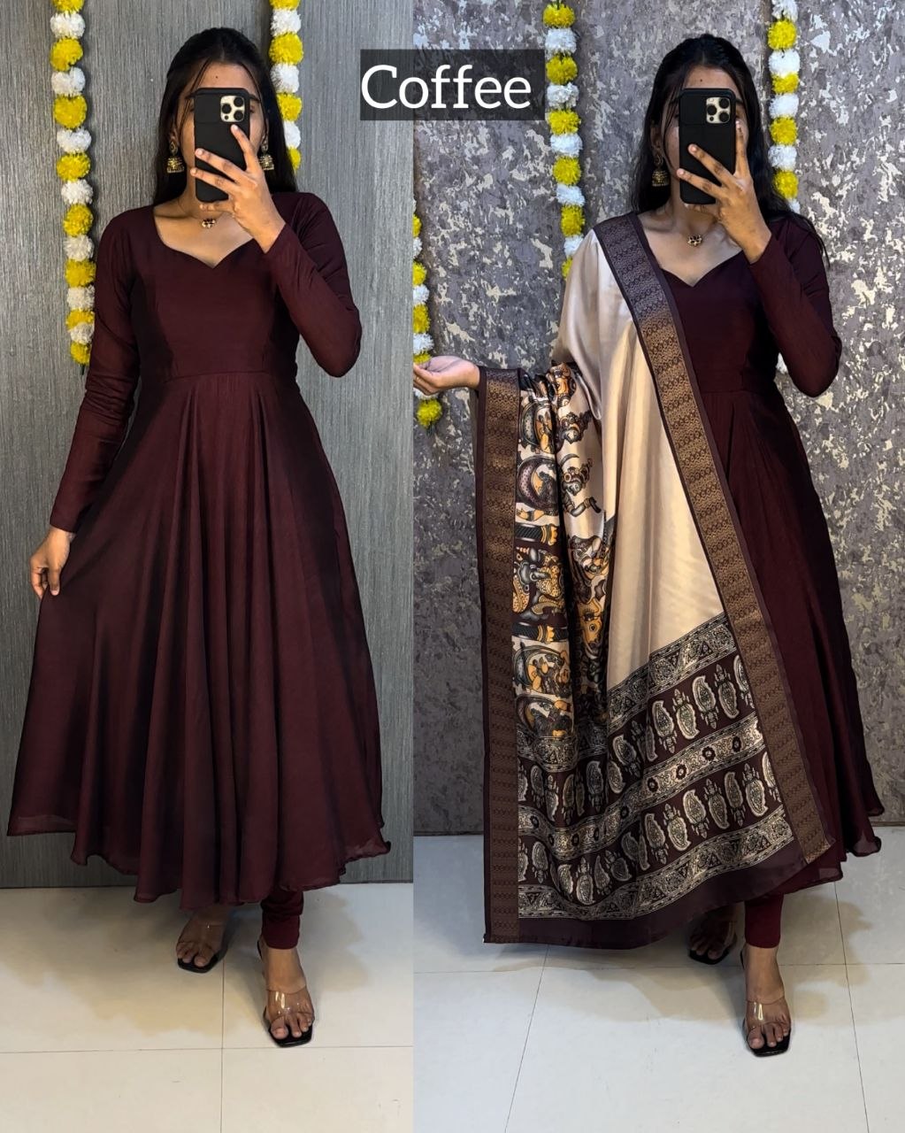 Trending Kalamkari Duppata &amp; Vichitra Silk Anarkali Suit&nbsp;
