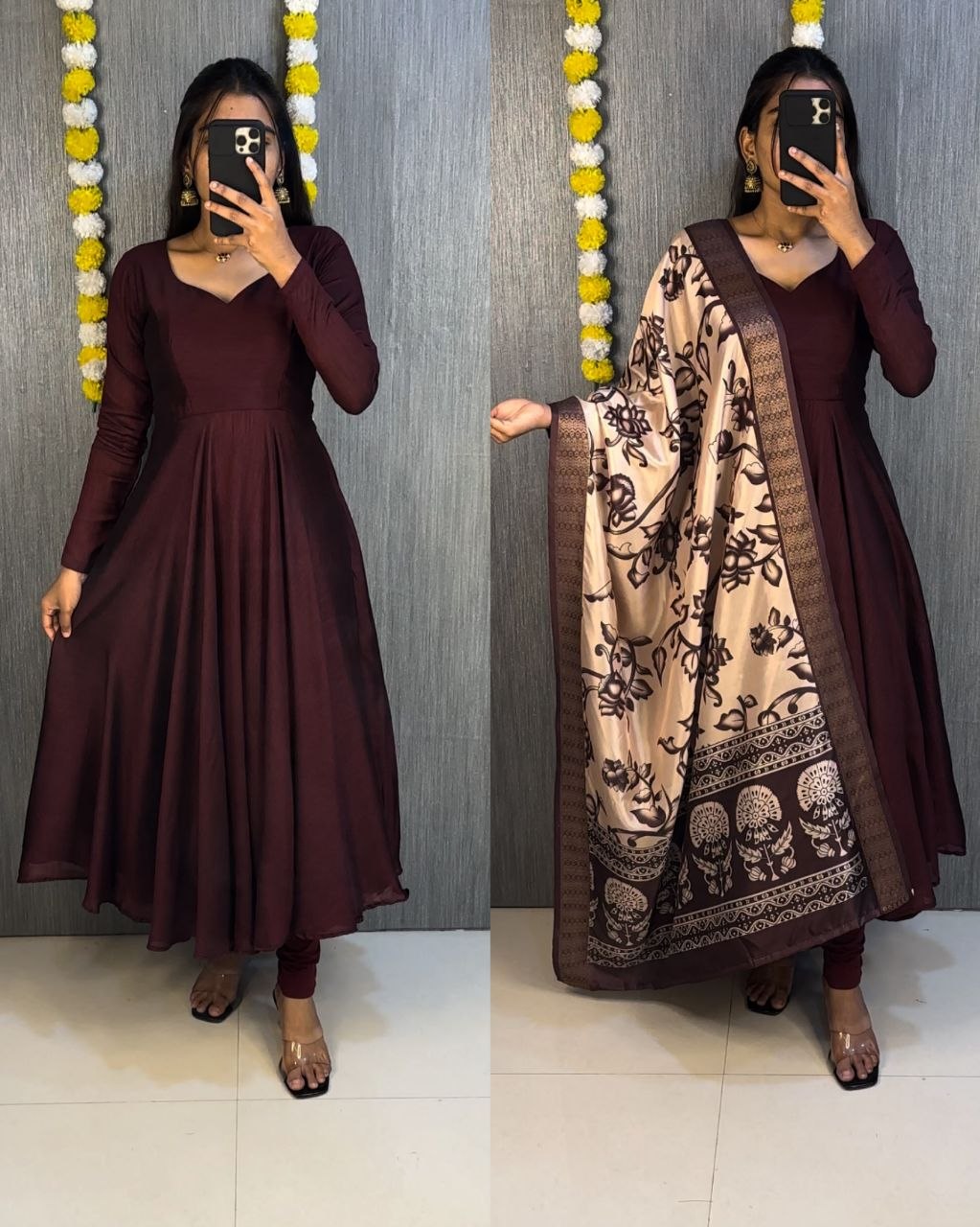 Trending Kalamkari Duppata &amp; Vichitra Silk Anarkali Suit&nbsp;