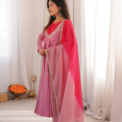 Mirror Designer Anarkali Three Piece Set