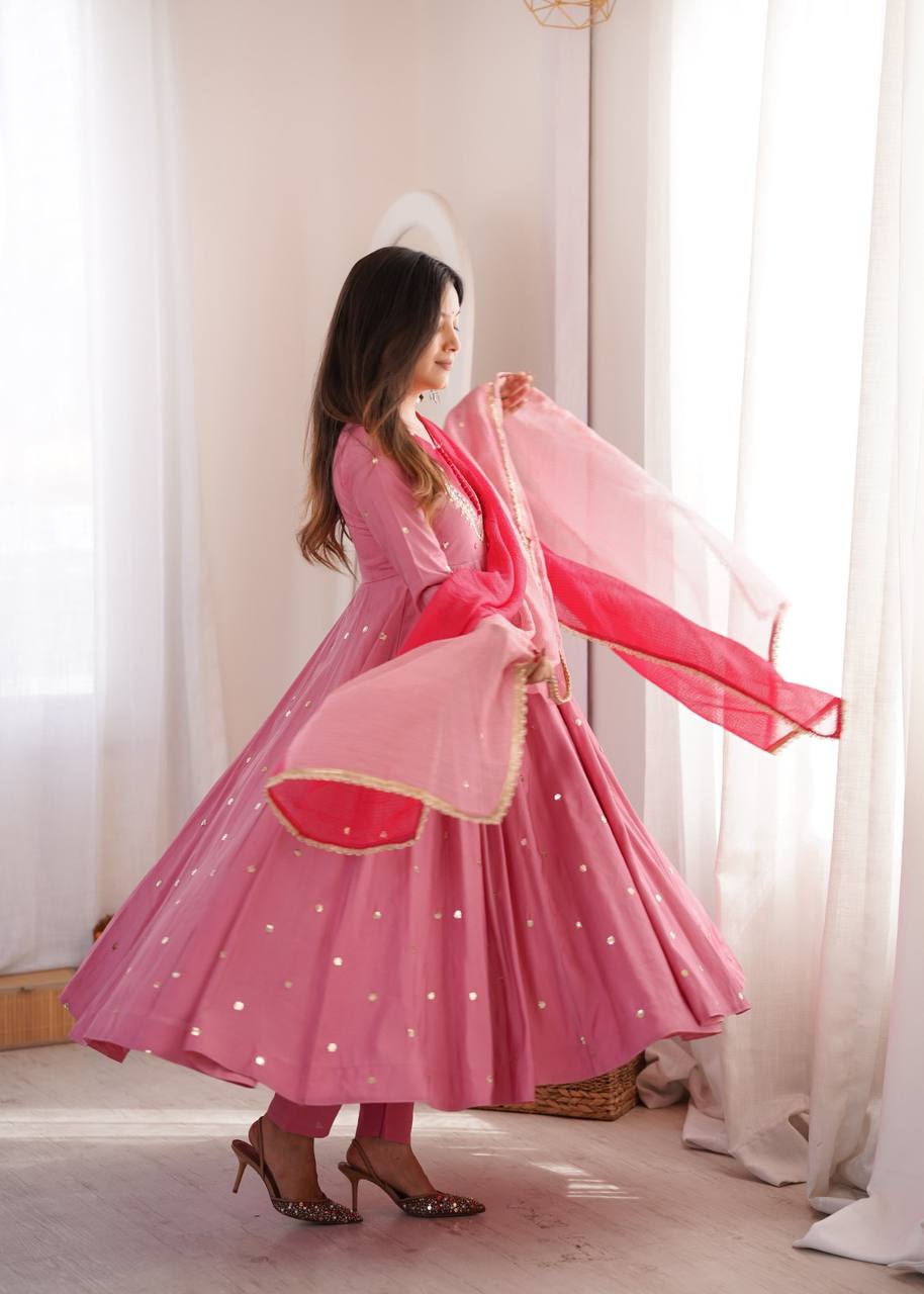 Mirror Designer Anarkali Three Piece Set