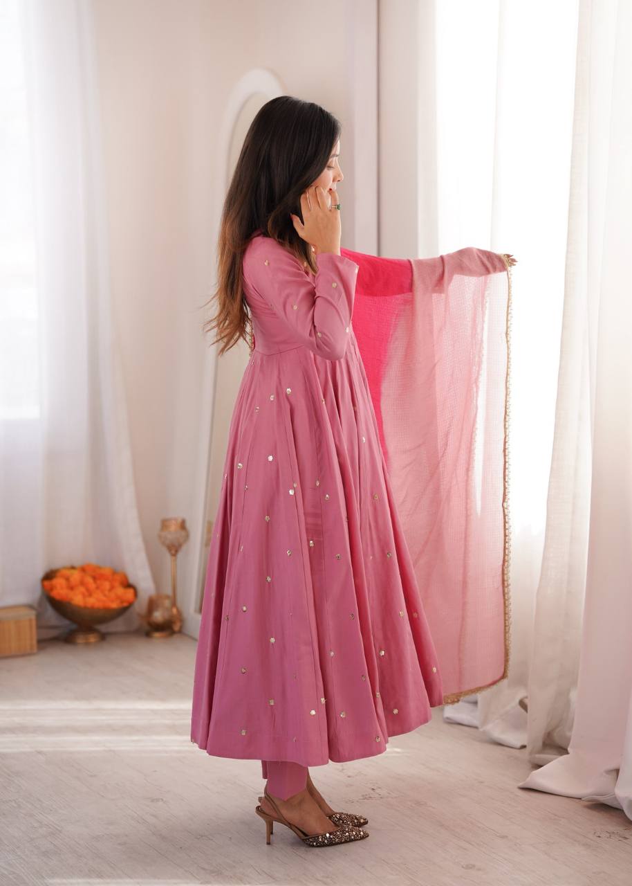 Mirror Designer Anarkali Three Piece Set