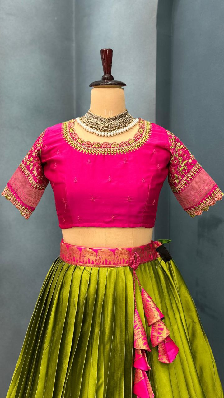 Designer Kanjivaram Silk Half Sare