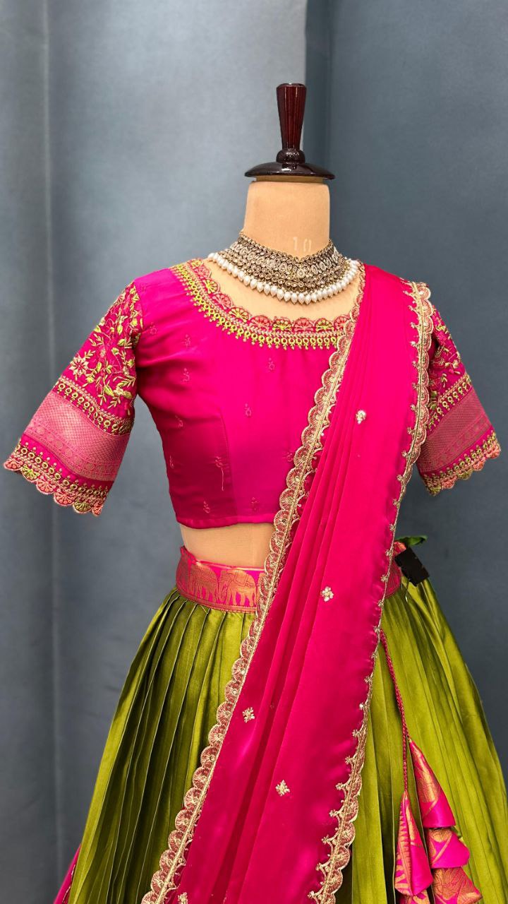 Designer Kanjivaram Silk Half Sare