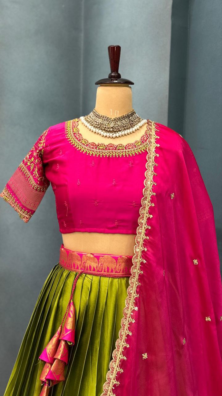 Designer Kanjivaram Silk Half Sare