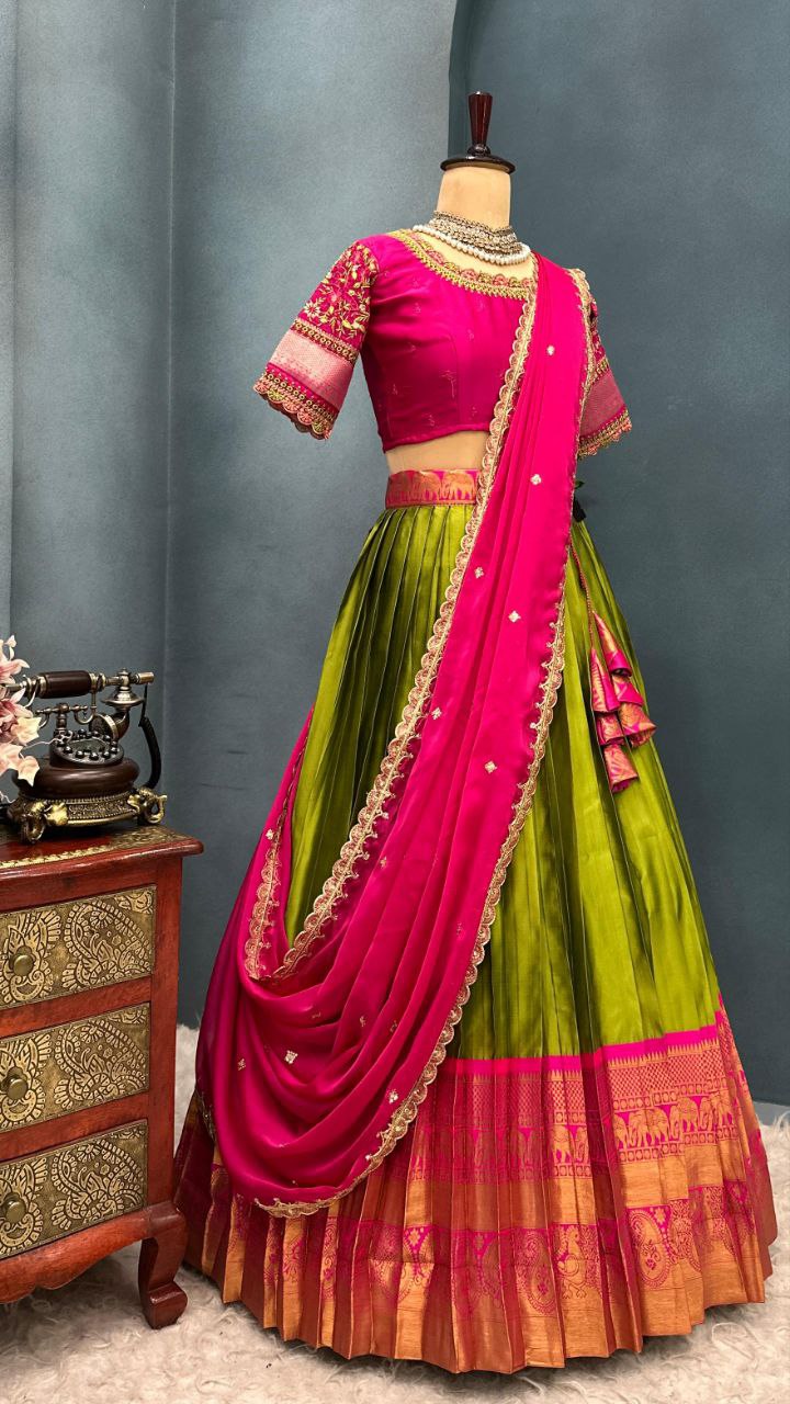Designer Kanjivaram Silk Half Sare