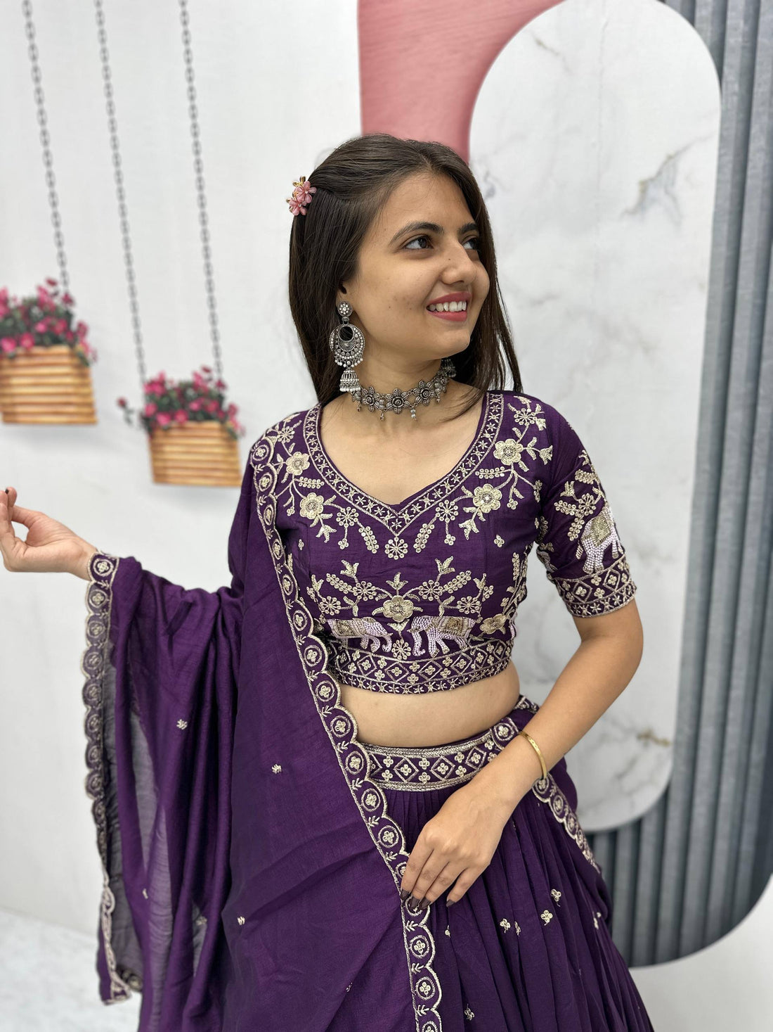 Heavy Embroidery Thread Work Grand Lehenga Choli