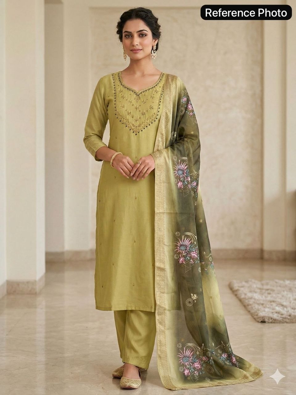 Premium Mul Chanderi Kurti Sets With Duppat And Pant