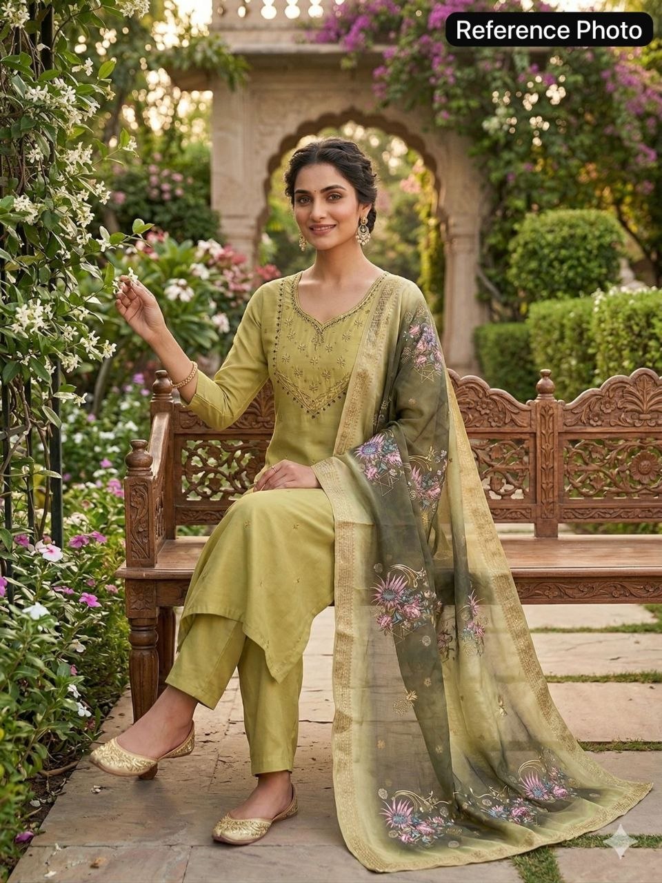 Premium Mul Chanderi Kurti Sets With Duppat And Pant