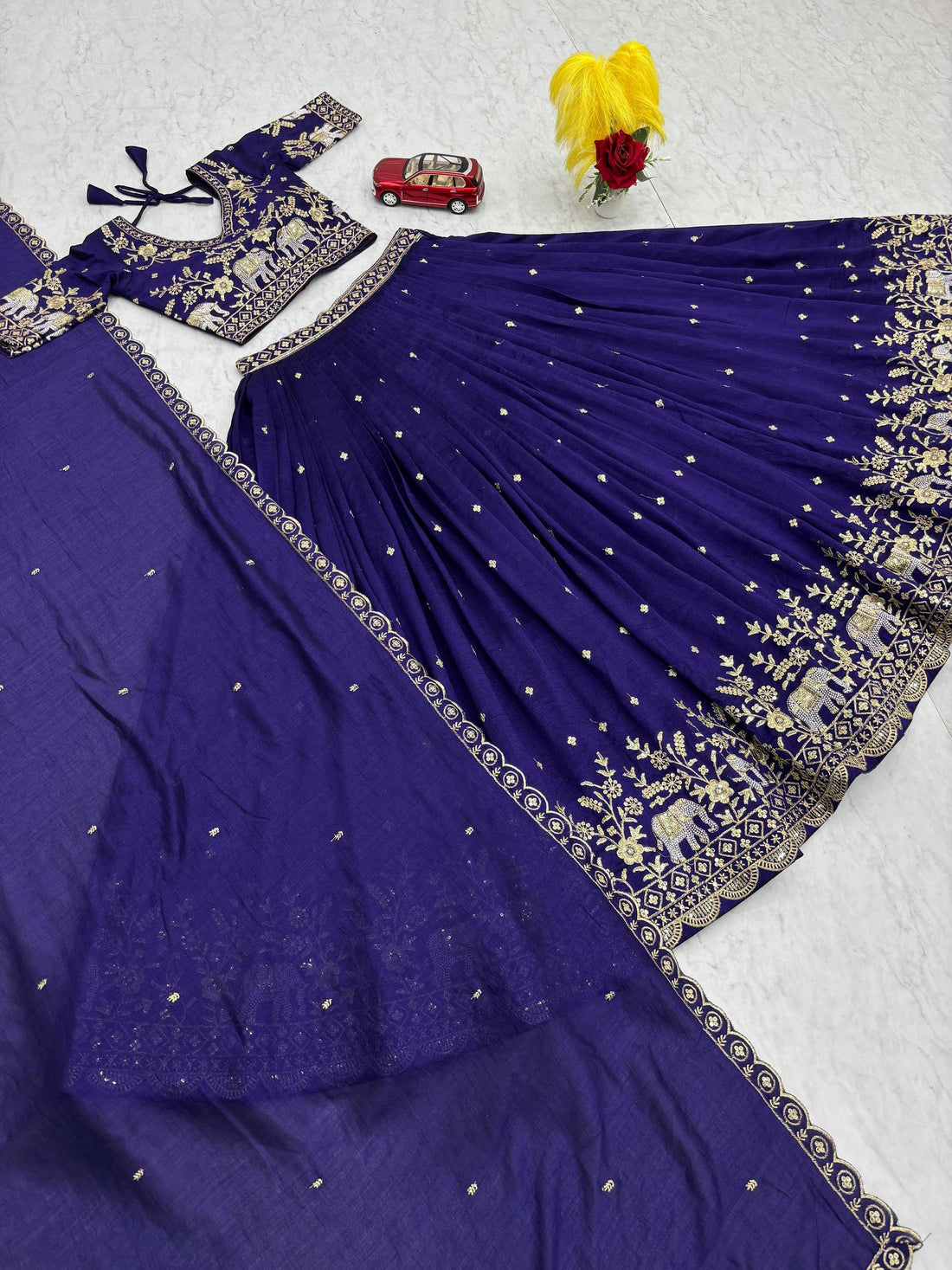 Heavy Embroidery Thread Work Grand Lehenga Choli