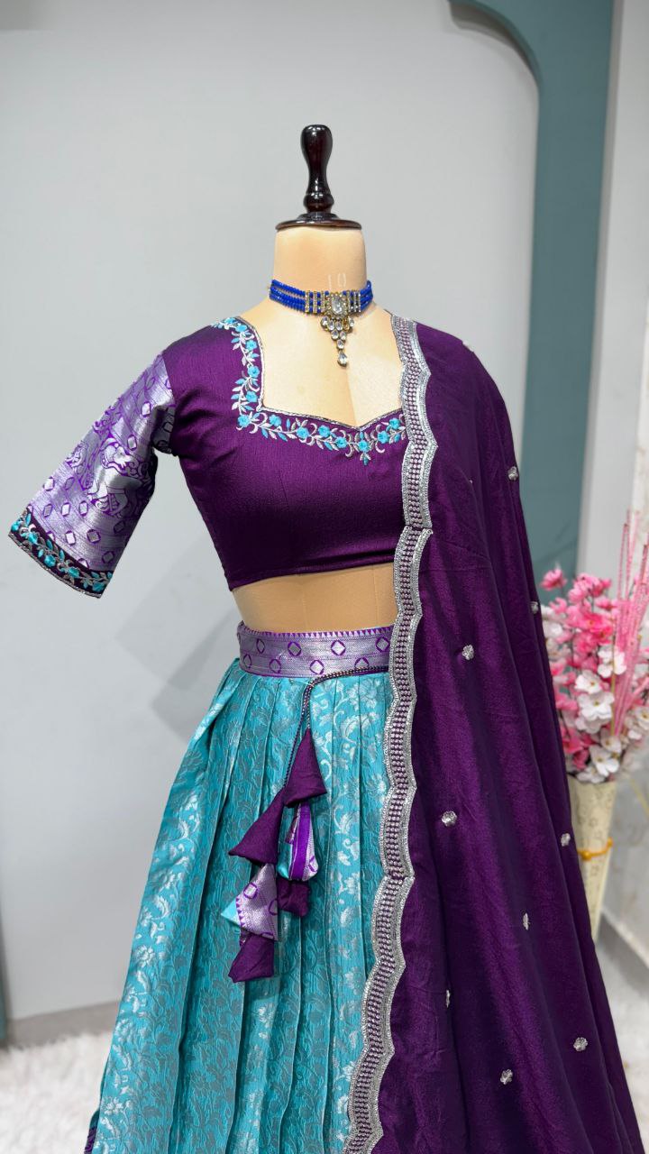 Designer kanjivaram Silk Half Saree