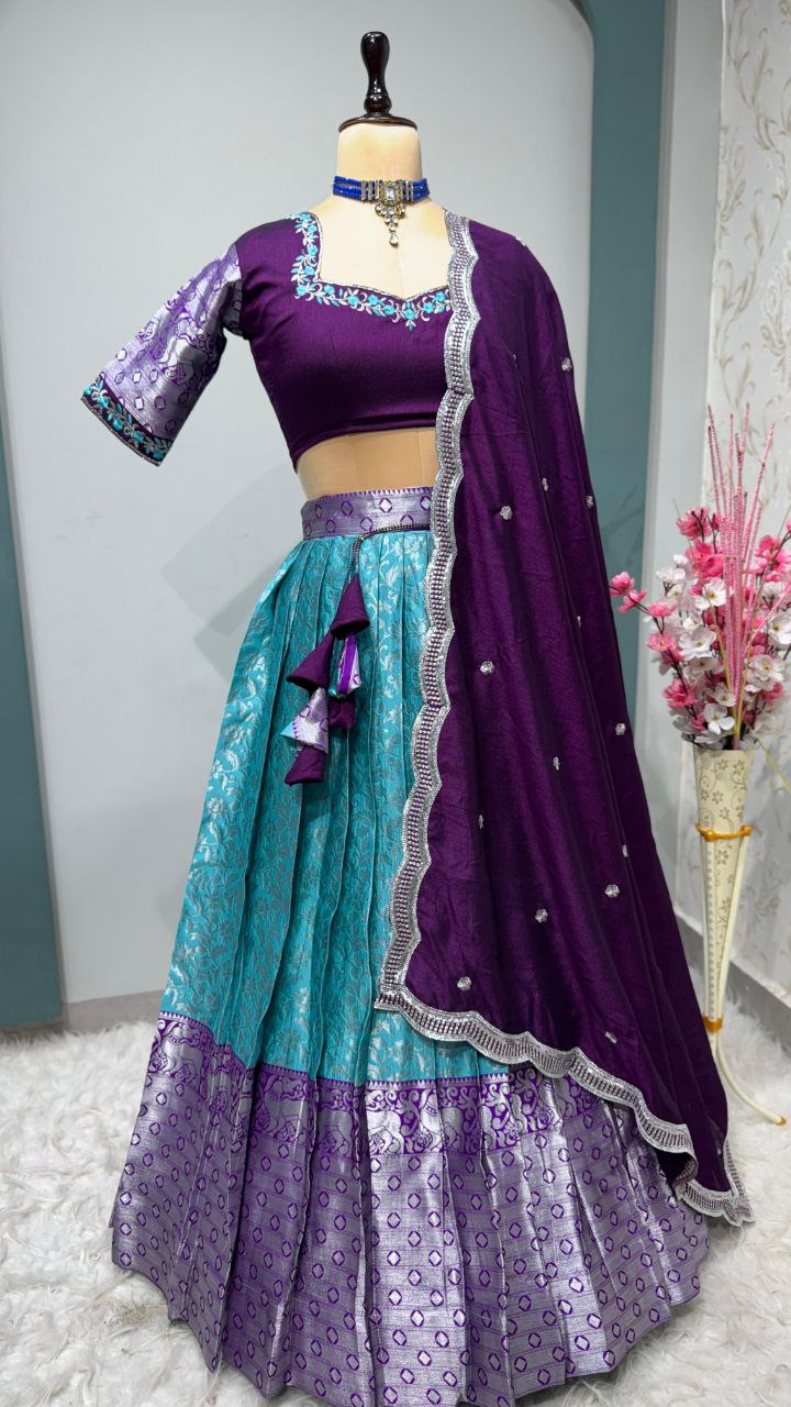 Designer kanjivaram Silk Half Saree