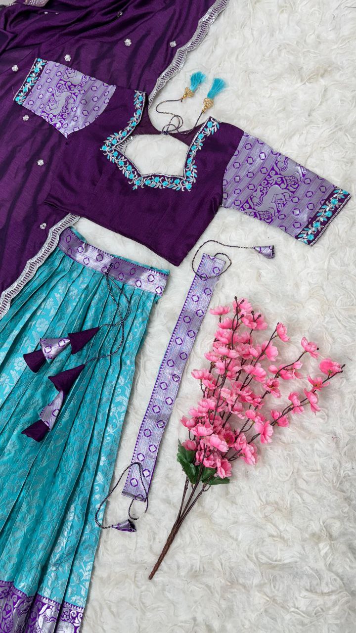 Designer kanjivaram Silk Half Saree