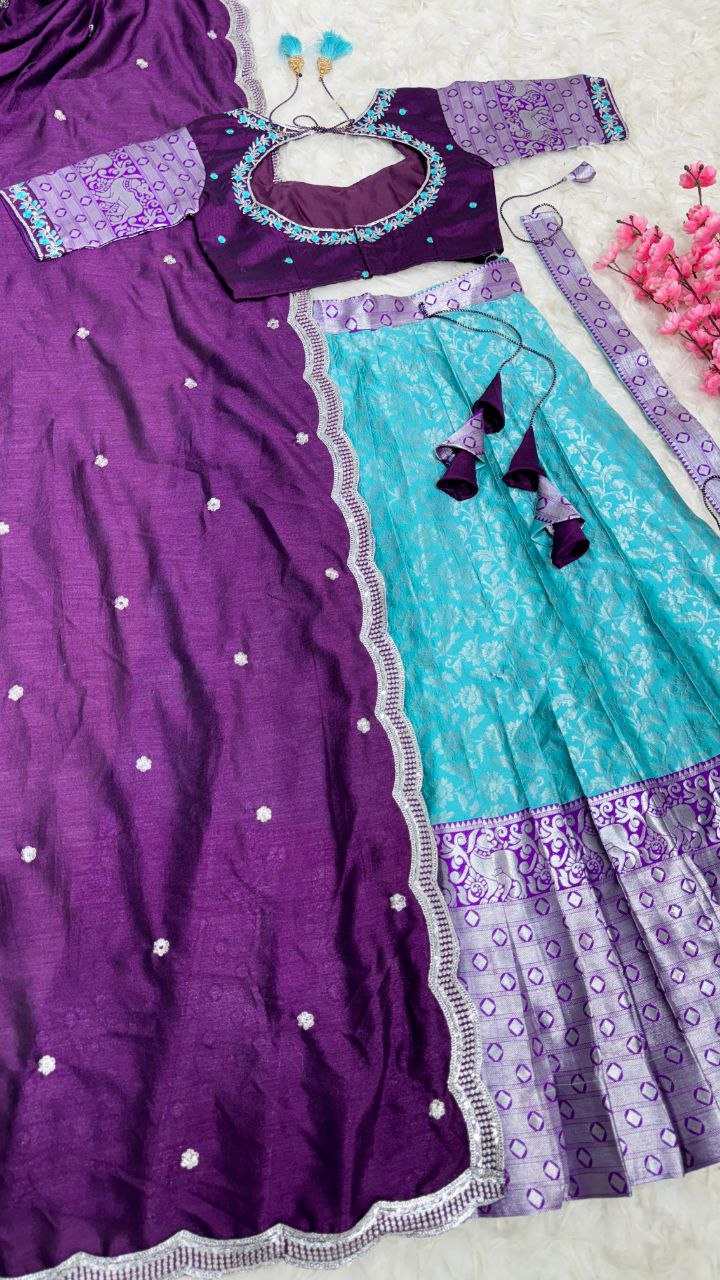Designer kanjivaram Silk Half Saree